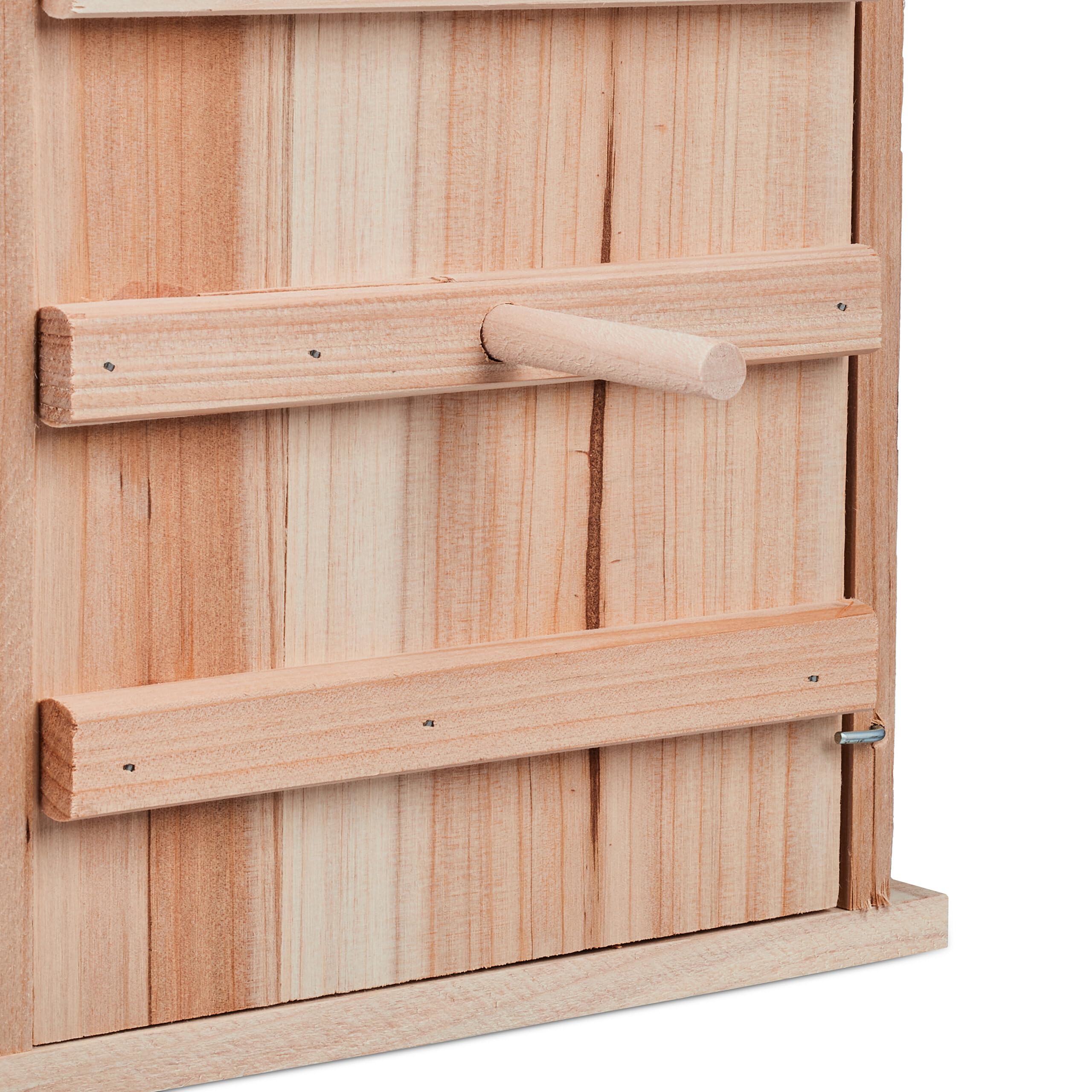 Relaxdays Casetta per Uccelli, Nido in Legno Fiammato, Casa Appesa per Uccellini Giardino, 38,5 x 25 x 28 cm, Naturale