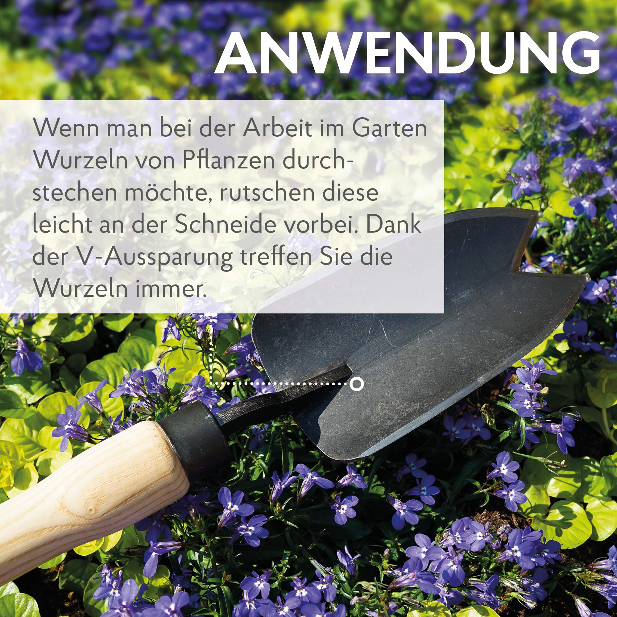 DeWit Blumenkelle 31 cm V-Schneide FSC Handschaufel Gartenschaufel