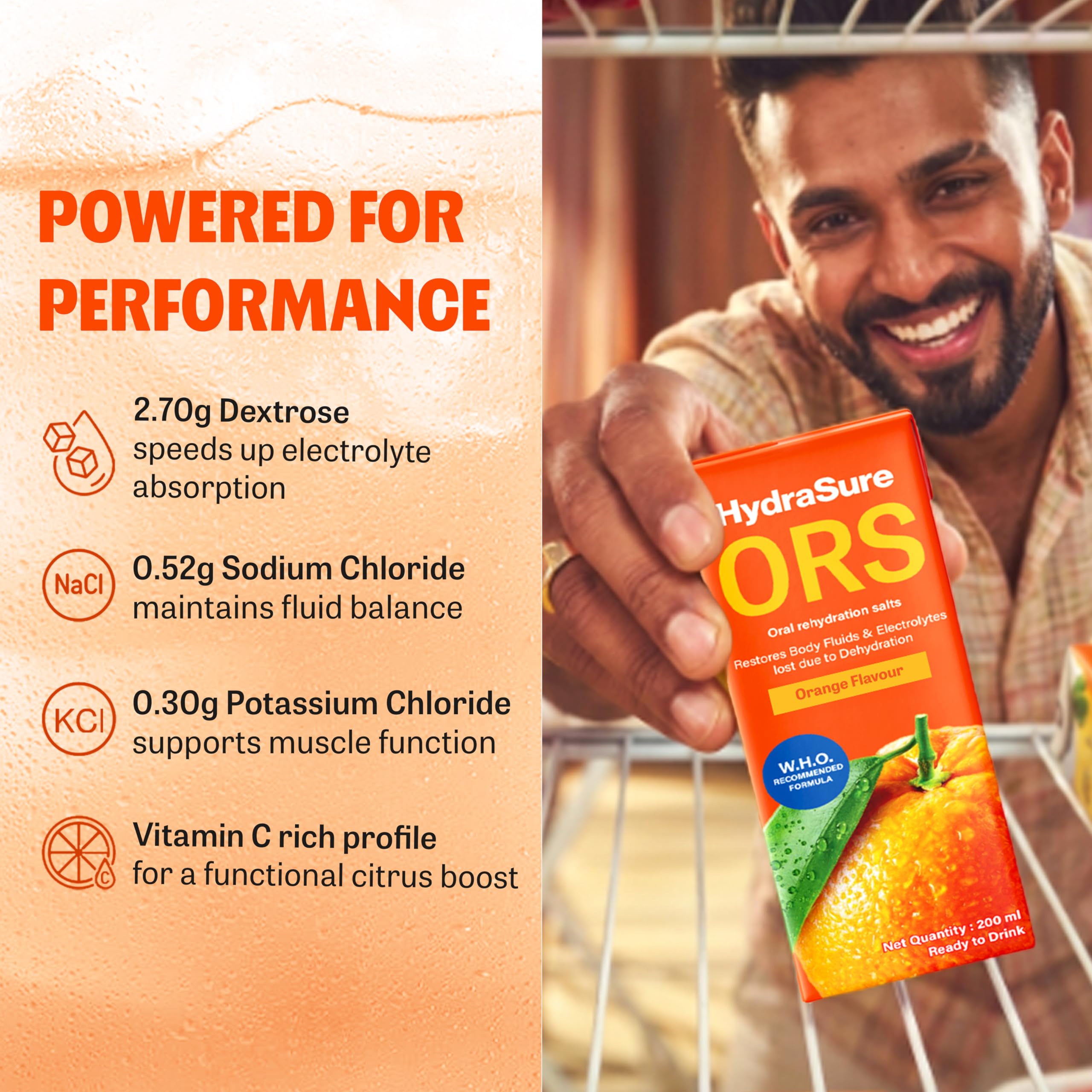 HydraSure Orange ORS Drink - 200 ml (Pack of 10) — Amazon image 3