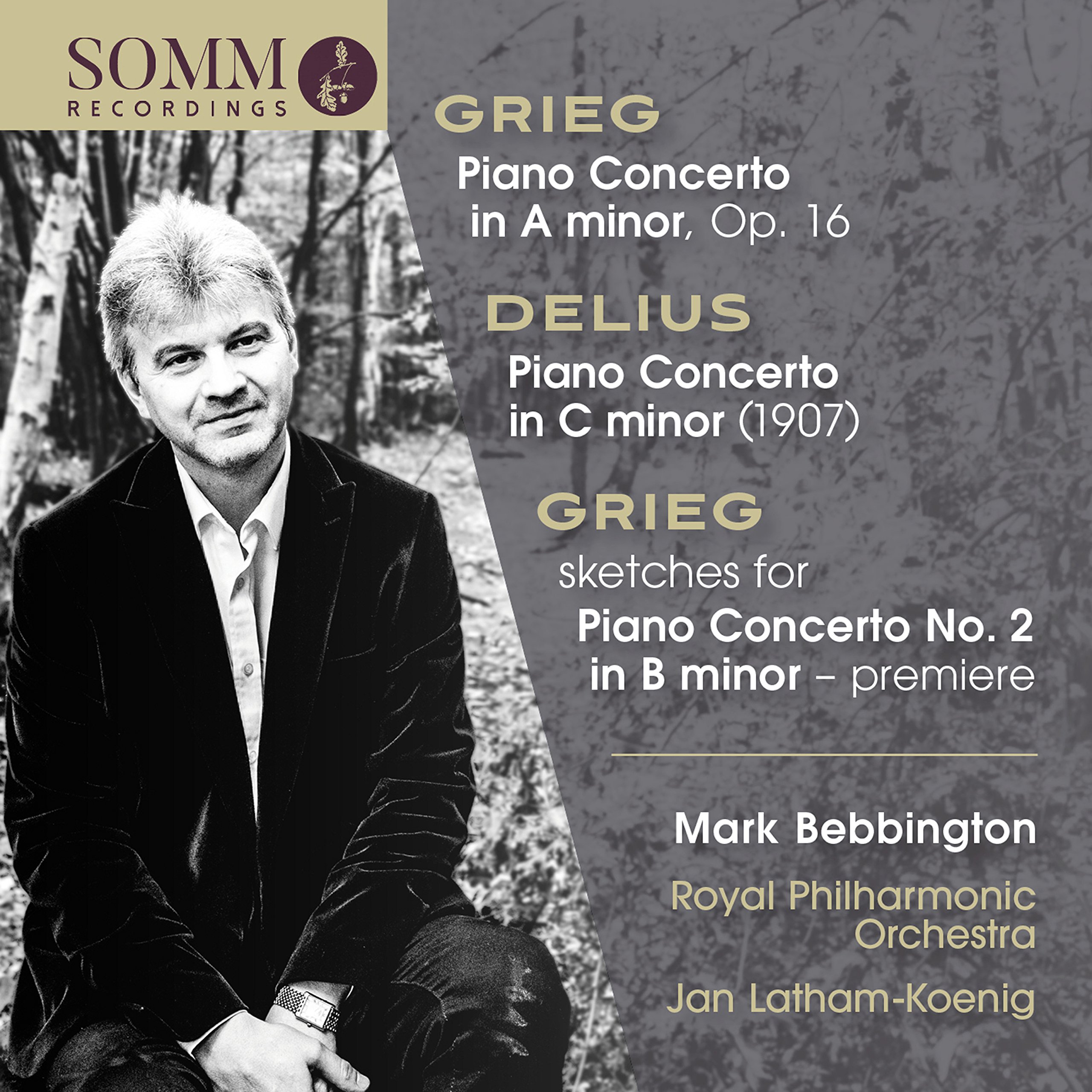 Edvard Grieg: Piano Concerto in A minor, Op. 16, sketches for Piano Concerto No. 2 in B minor - premiere, Frederick Deli