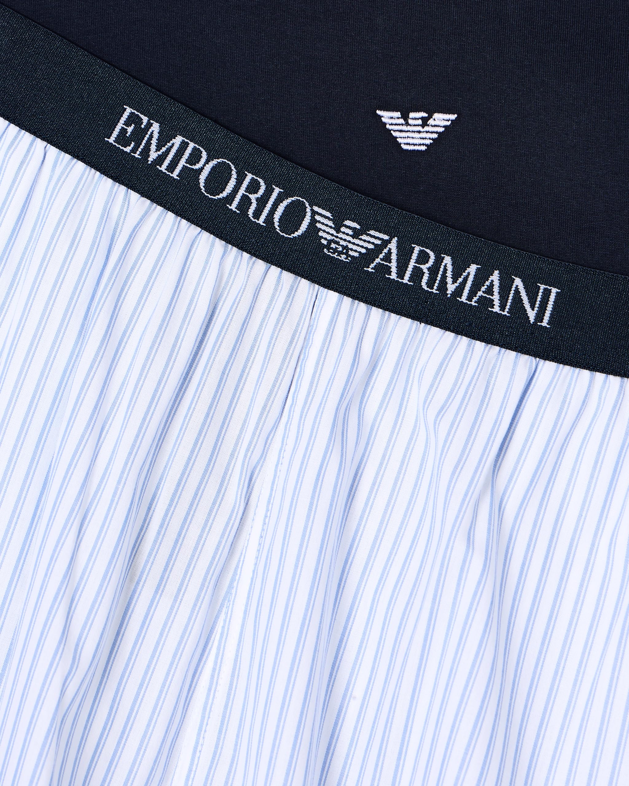 Emporio Armani Yarn Dyed Woven Long Pajamas Pantalone del Pigiama Uomo