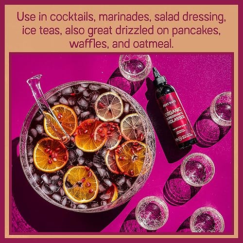Miniatura 13 de Just Date Syrup Sólo jarabe de granada: melaza de granada orgánica Una botella de compresión de 8,8 oz I Low-Glycemic, Vegan, Paleo