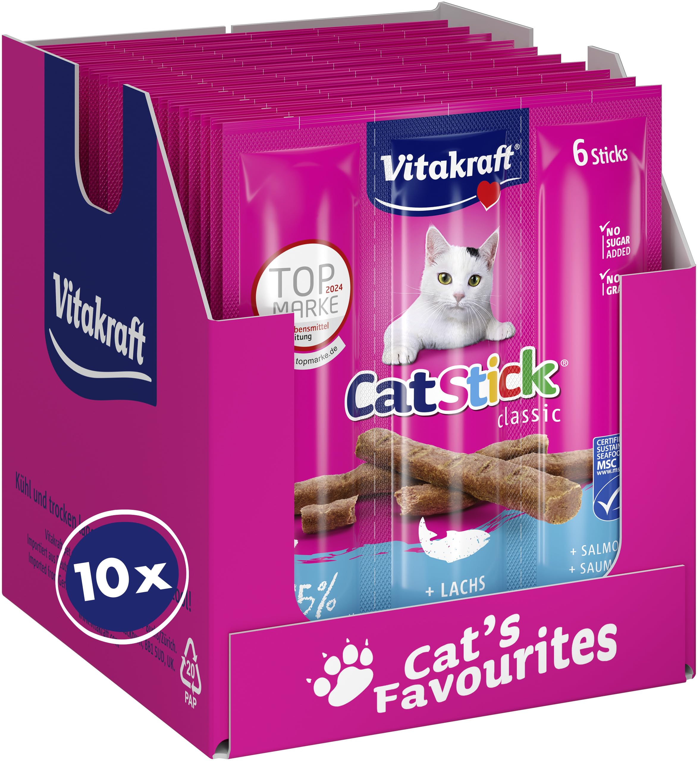 Cat-Stick mini łosoś 6 - zestaw 10 szt