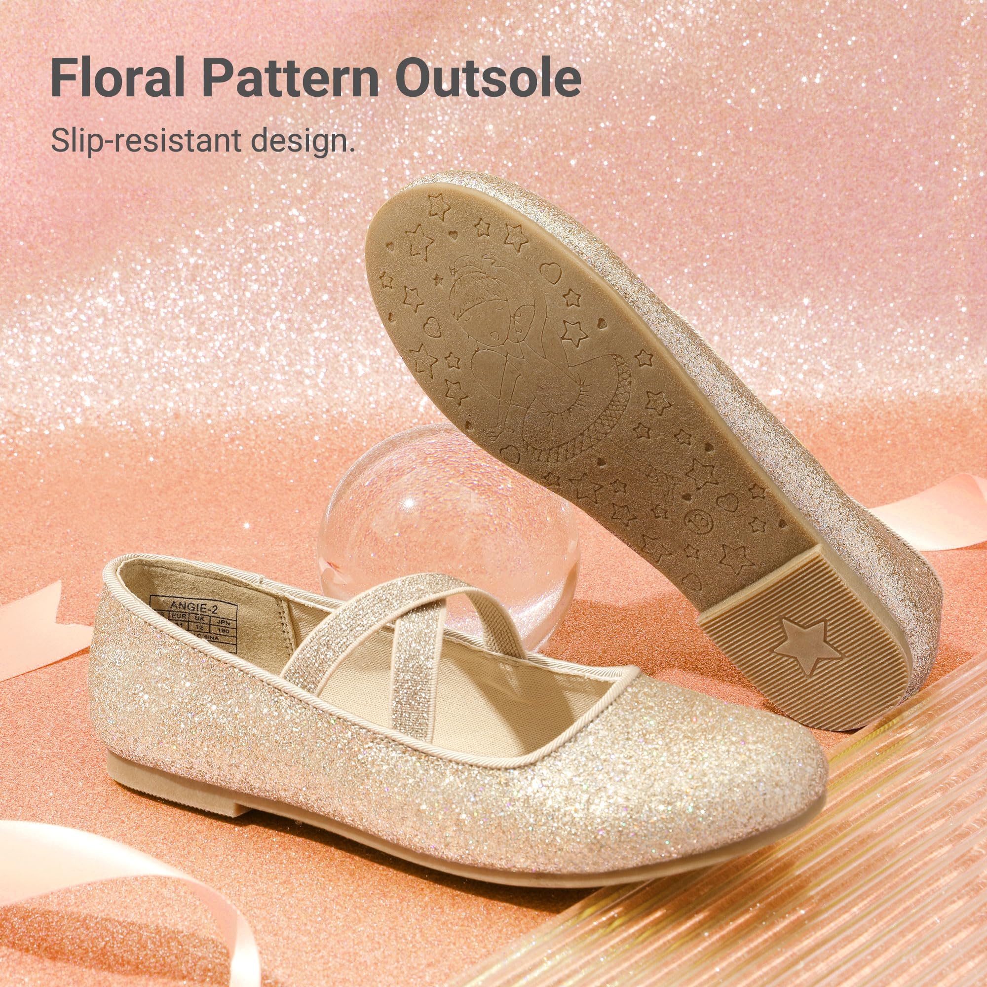 DREAM PAIRS Dzieci Dziewczynki Mary Jane Strap Płaskie Buty Baleriny Księżniczka Płaskie Buty Szkolne Płaskie Kołnierz
