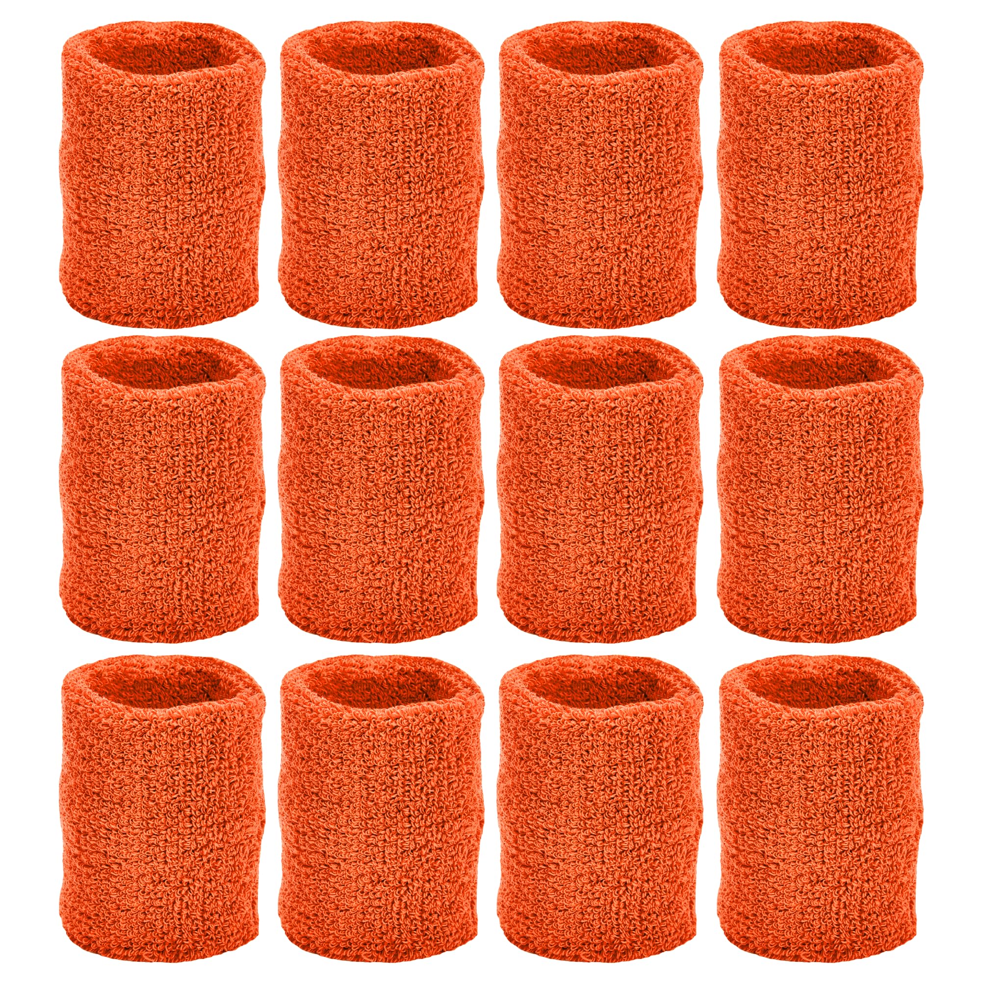 Tourna Unique Sports - Muñequeras Deportivas (12 Unidades, 6 Pares), Color Naranja
