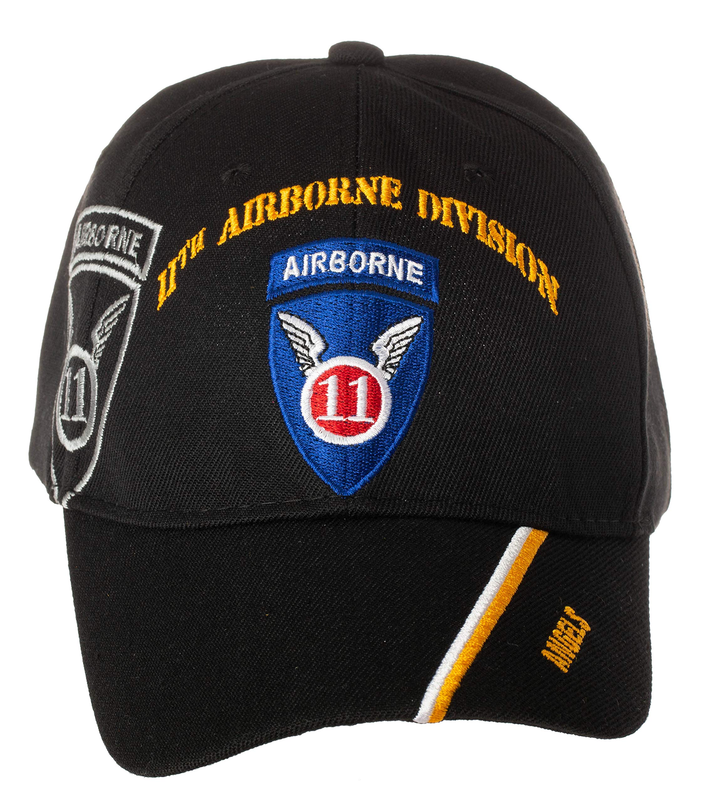 Artisan OwlOfficially Licensed US Army 11th Airborne Division Angels Embroidered Black Adjustable Baseball Cap