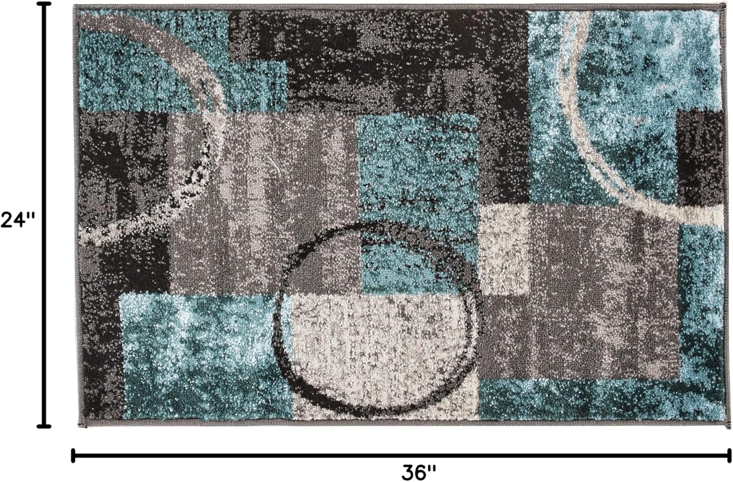 Rugshop Contemporary Abstract Circle Design Soft Area Rug 2' x 3' Gray