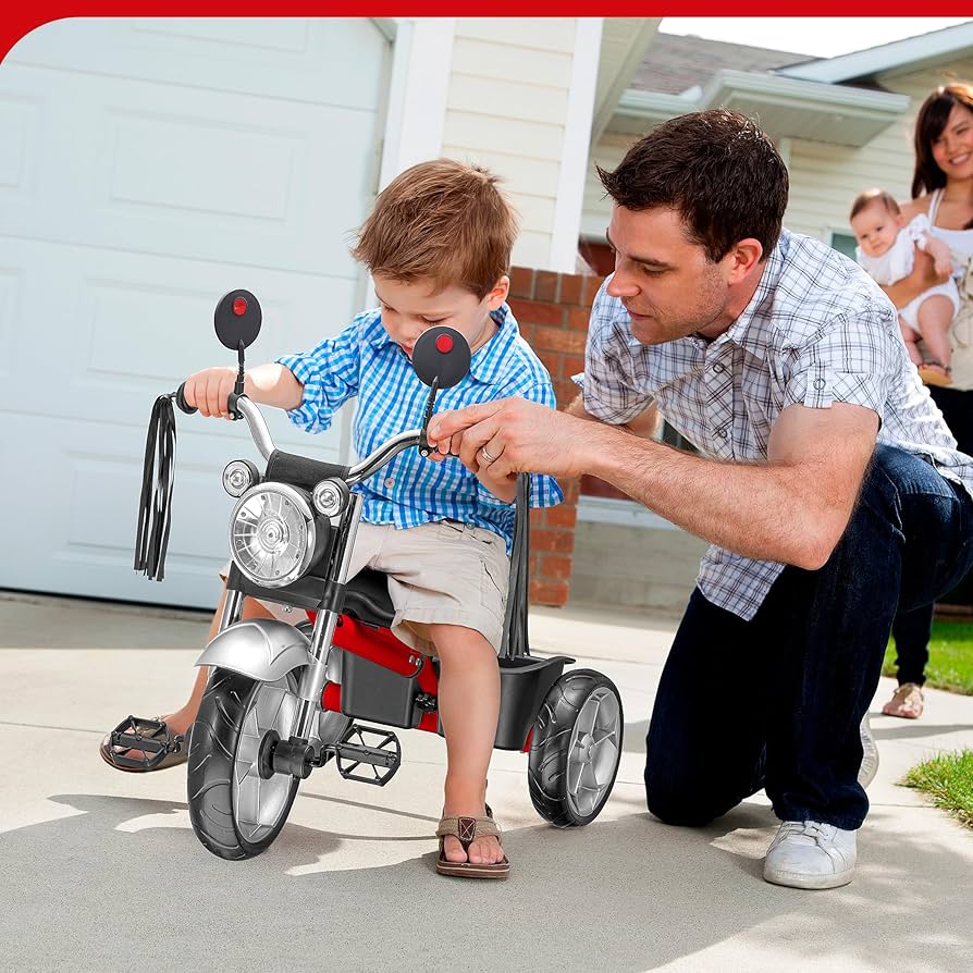 HOMCOM Toddler Pedal Motorcycle Kids Ride On Tricycle Early Learning W Music Lights Handlebar Stickers Exercise Boys Girls Gift For Kids 18 36 Months Red