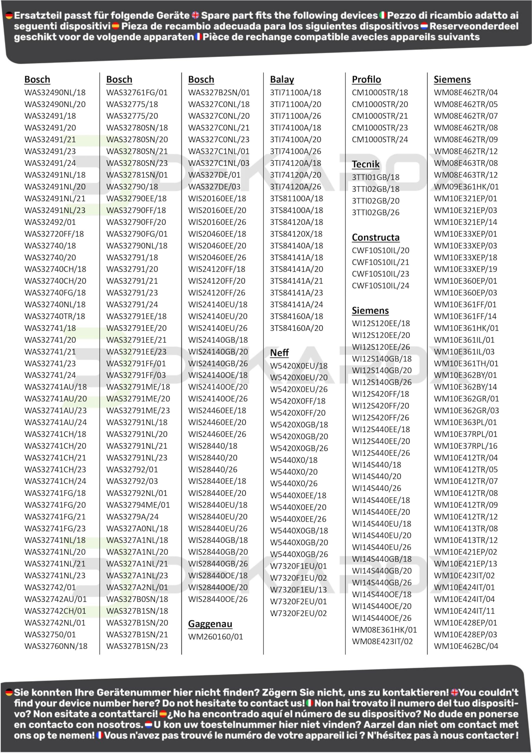 Verriegelungsrelais für Bosch Siemens 616876 00616876 613070 00613070 EMZ 881 68x67x30mm für Waschmaschinen wie EcoLogixx Maxx VarioPerfect Logixx Exxcel Extraklasse iQ500 iQ700