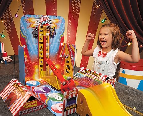 Miniatura 2 de Little Tikes Crazy Fast Flip & Fly Carnival Playset con un exclusivo vehículo de juguete de retroceso, llega hasta 50 pies