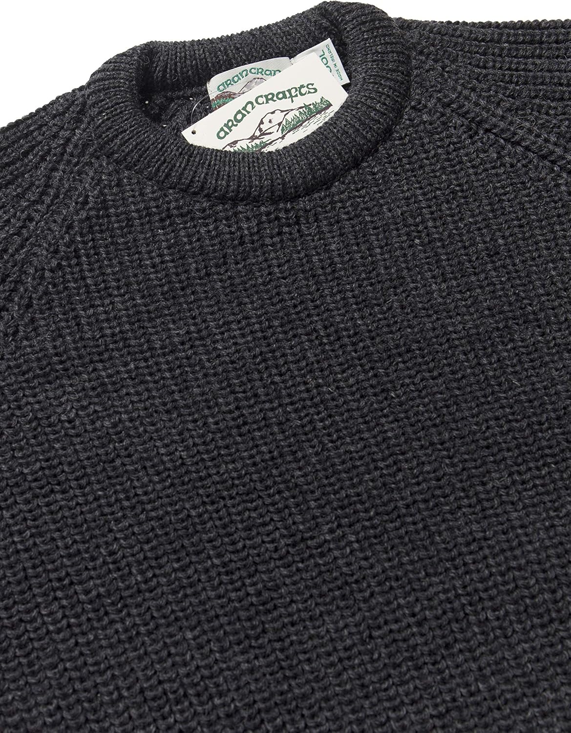 Aran Crafts Men's Fisherman Irish Rib Crew Neck Wool Sweater (100% Pure Wool) - Image 3