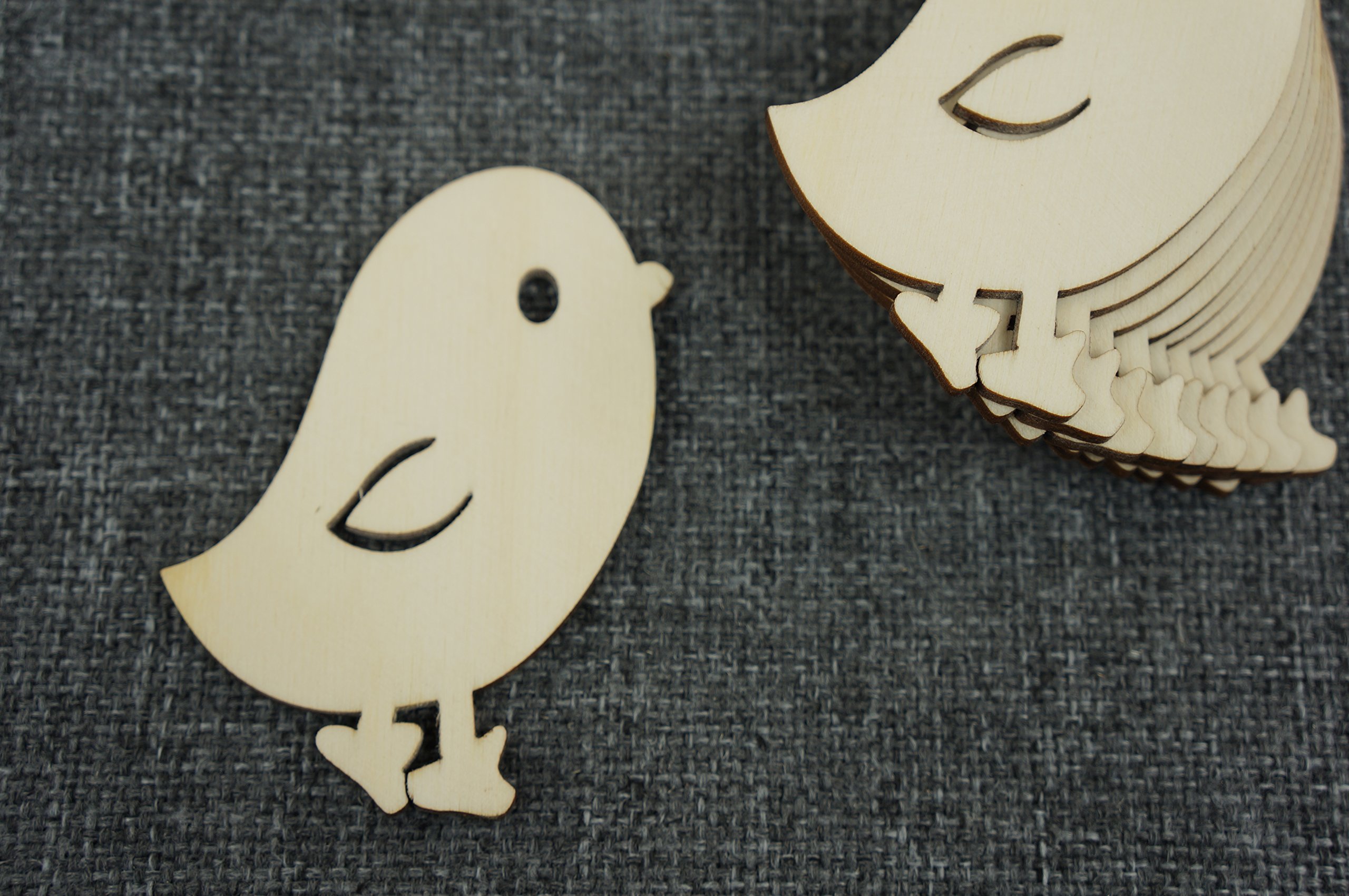 10x Wooden Easter Chick Blank Bird Embellishment Birds Decoration Shape (W44)