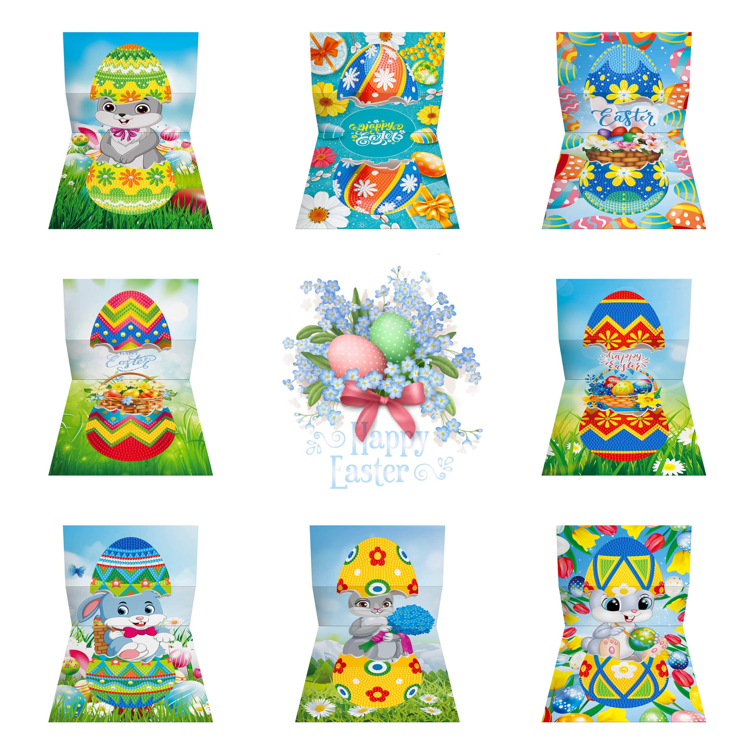 VNSTKWW 8pcs 5D DIY Diamond Painting Greeting Card - Image 2