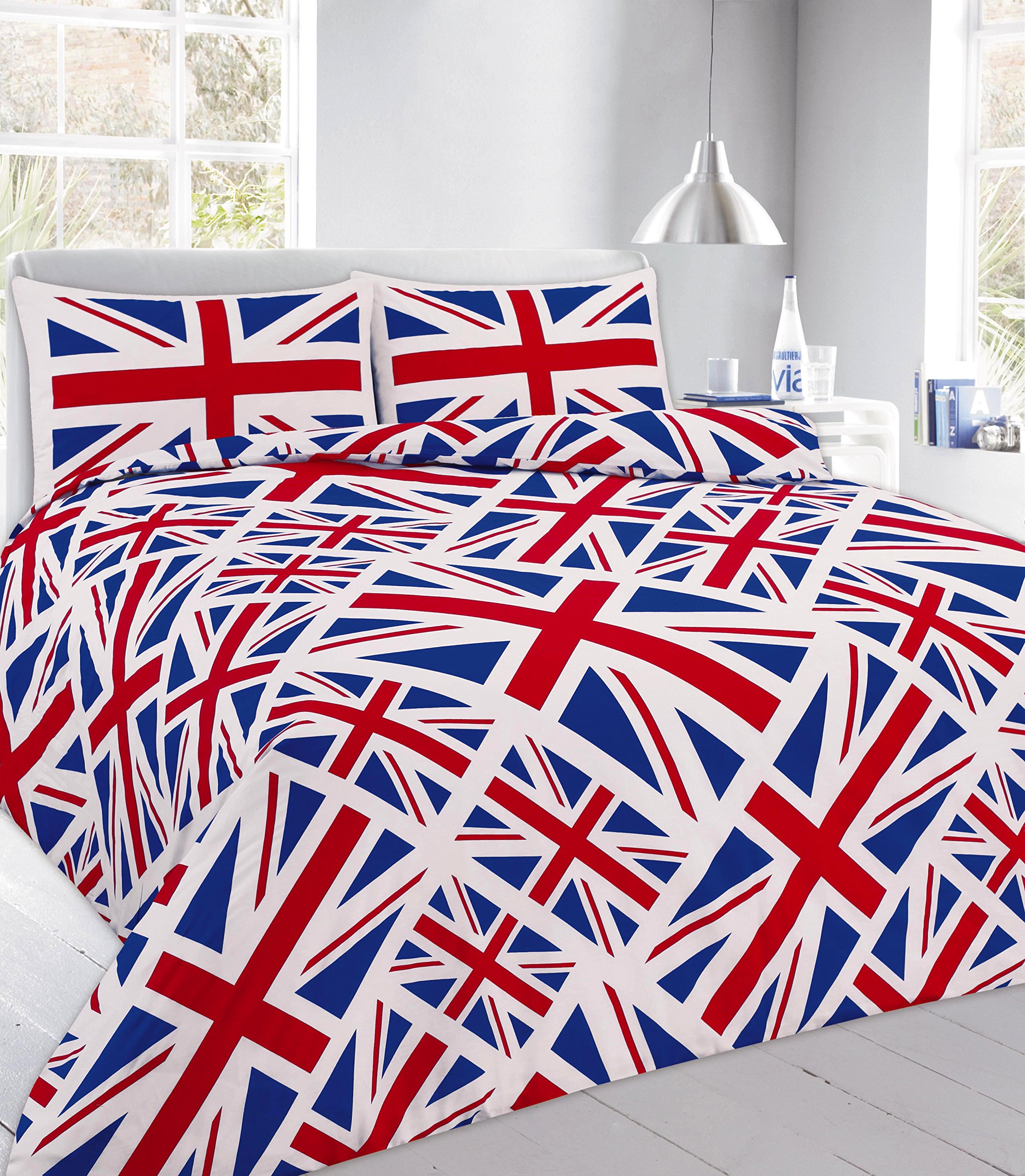Goldstar® Union Jack Blue Single Duvet Quilt Cover With Pillow Case