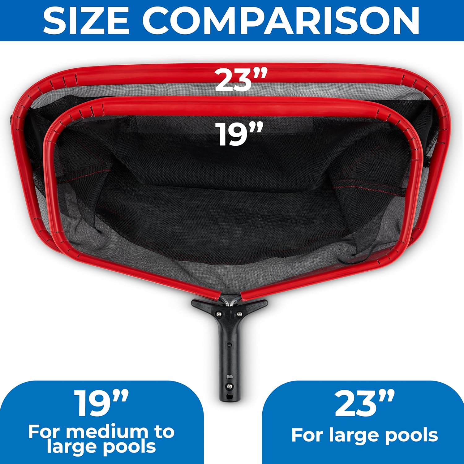 ProTuff 19.5" Fine Pool Net – 2 Year Unconditional Free Replacement – Cleans 3X Faster Than Vacuums – Wide Pool Skimmer with Deep Bag for Easy Maintenance – Skimmer Net for Leaves, Bugs & Other Debris