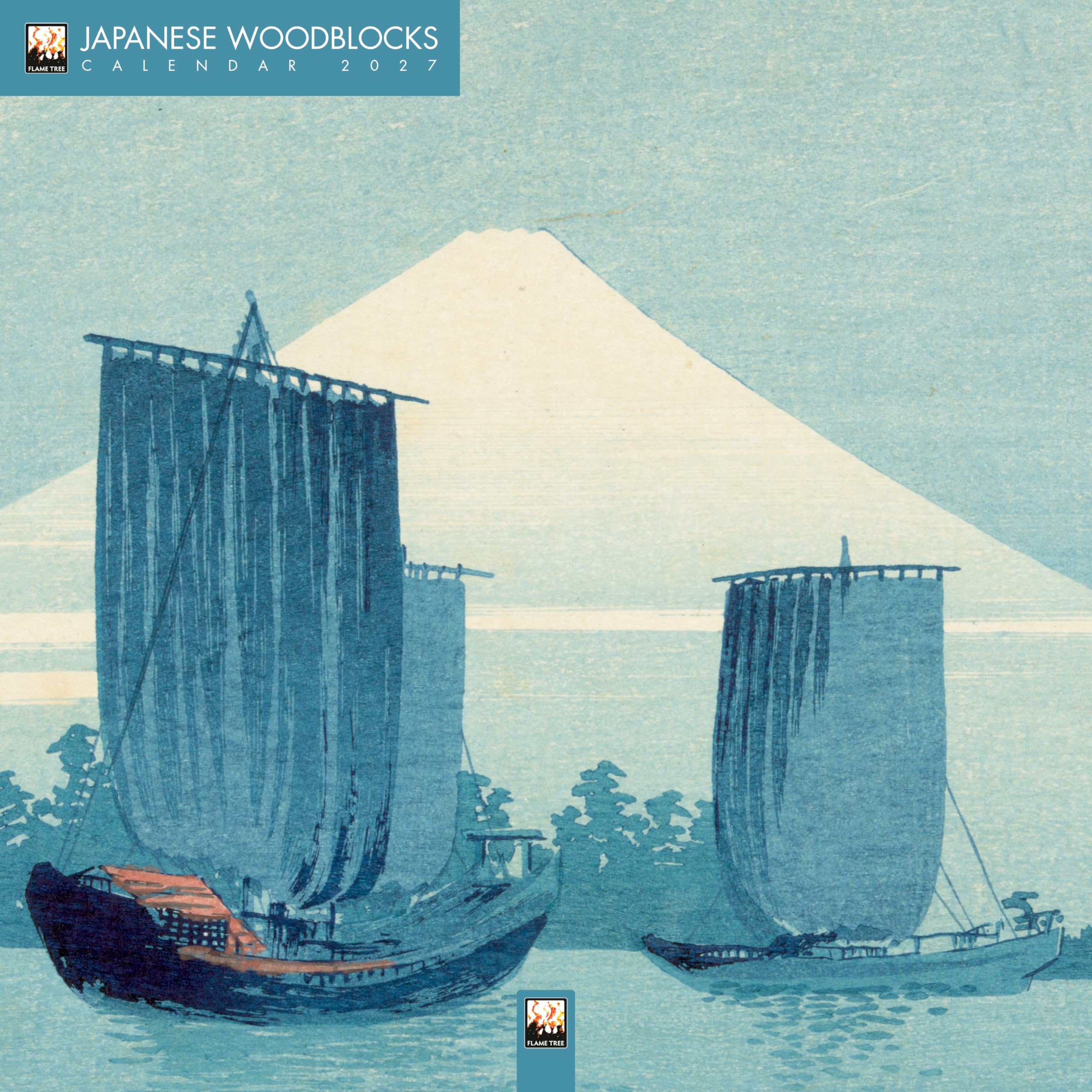 Japanese Woodblocks Wall Calendar 2027 (Art Calendar): Original Flame Tree Publishing-Kalender [Kalender]