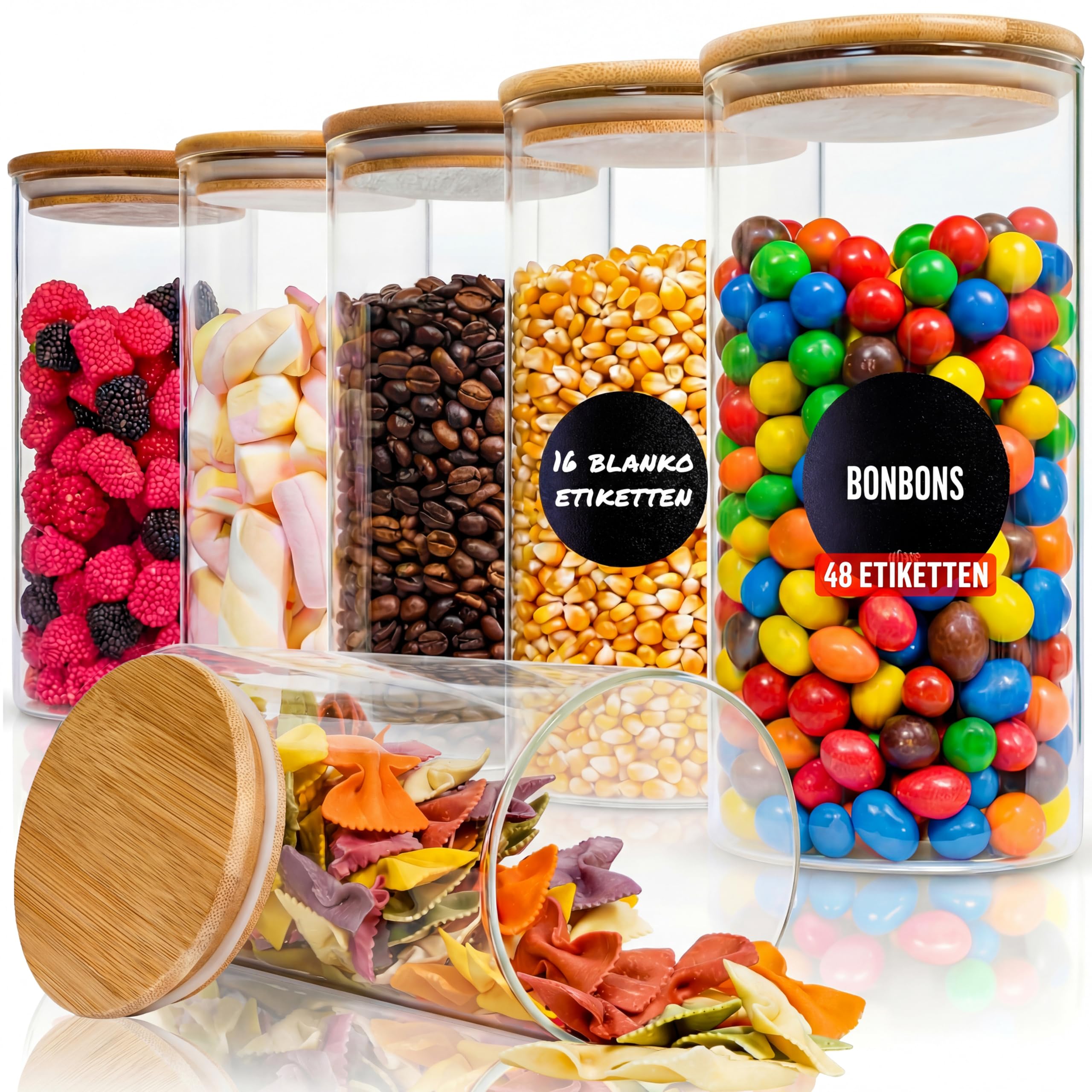 Deco haus Storage jars with bamboo lid - round