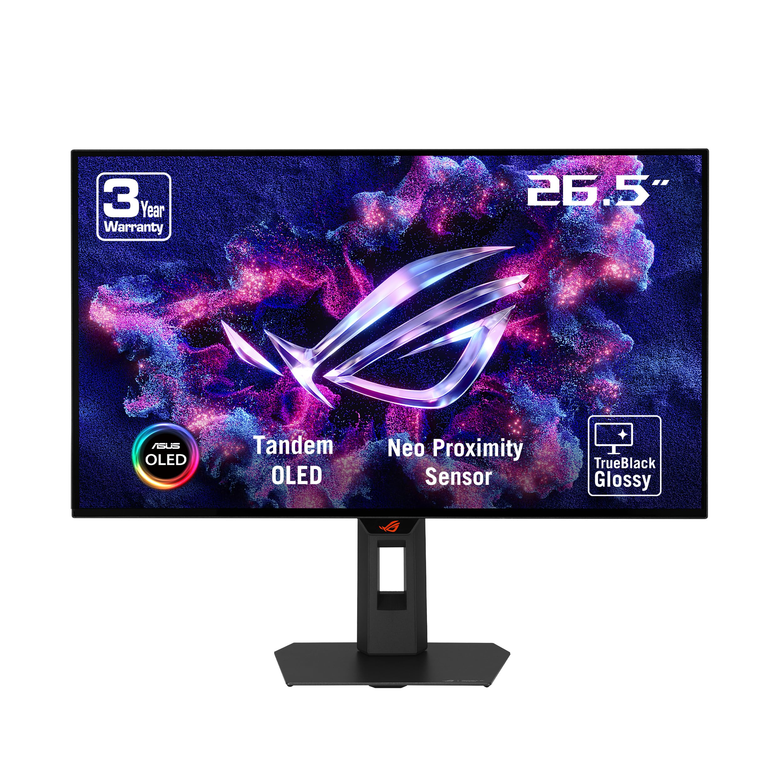 ASUS ROG Strix OLED 27" 1440P Gaming Monitor (XG27AQWMG) ― QHD, TrueBlack Glossy Tandem OLED, 280Hz, 0.03ms, Neo, Sensore di prossimità, DisplayHDR True Black 500, 99% DCI-P3, DisplayWidget, garanzia