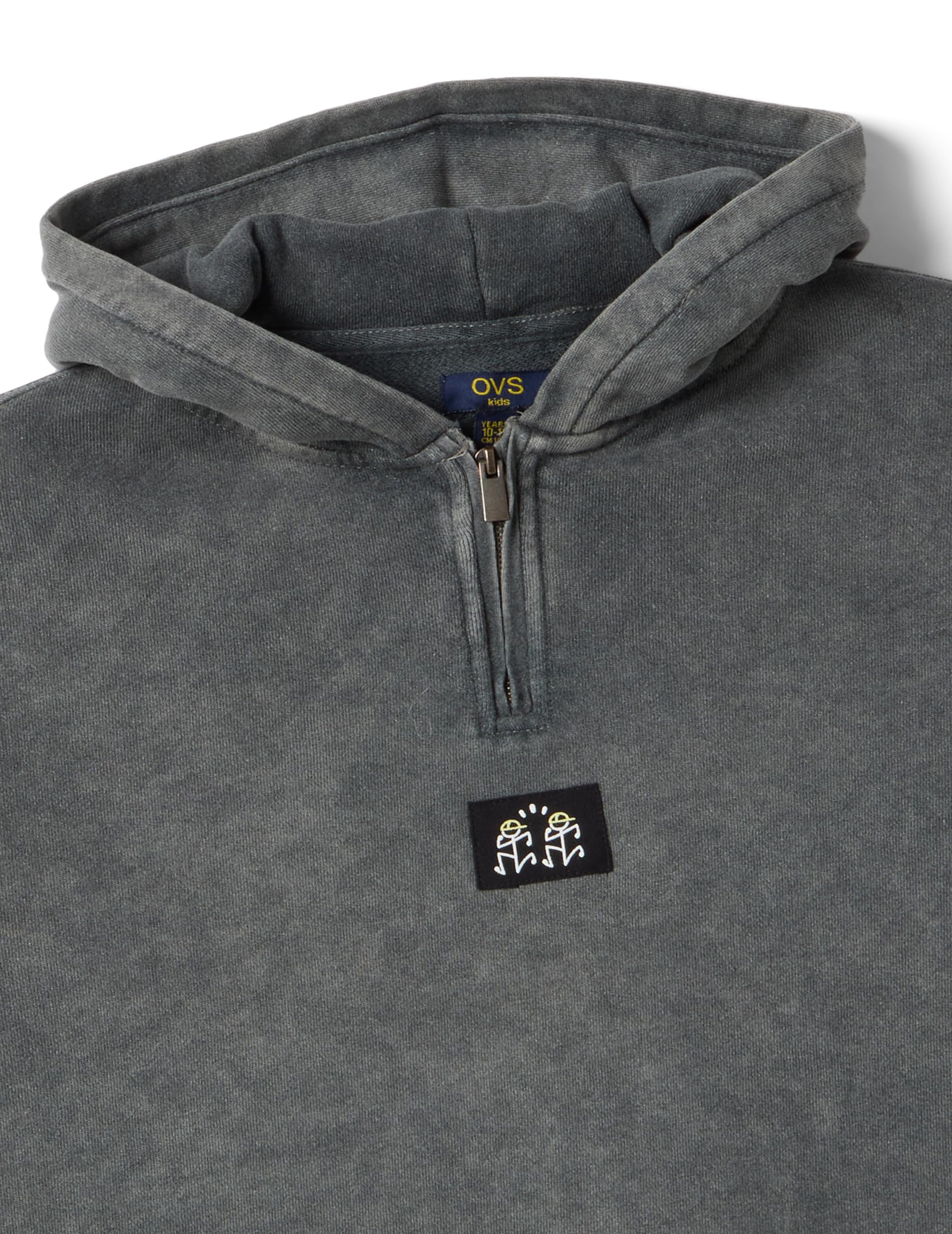 OVS Kids Felpa in Puro Cotone Grigia Tiedye da Ragazzo Oversize Fit