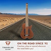 Vista 7 de Traveler Guitar Escape Mark III - Guitarra acústica de caoba Acústica portátil con amplificador de auriculares integrado Guitarra sin cabeza a