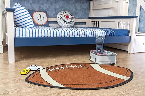 Miniatura 3 de Furnish my Place 715 - Alfombra con forma de fútbol para niños, para sala de juegos, baño y aula de jardín de infantes, alfombra con forma de