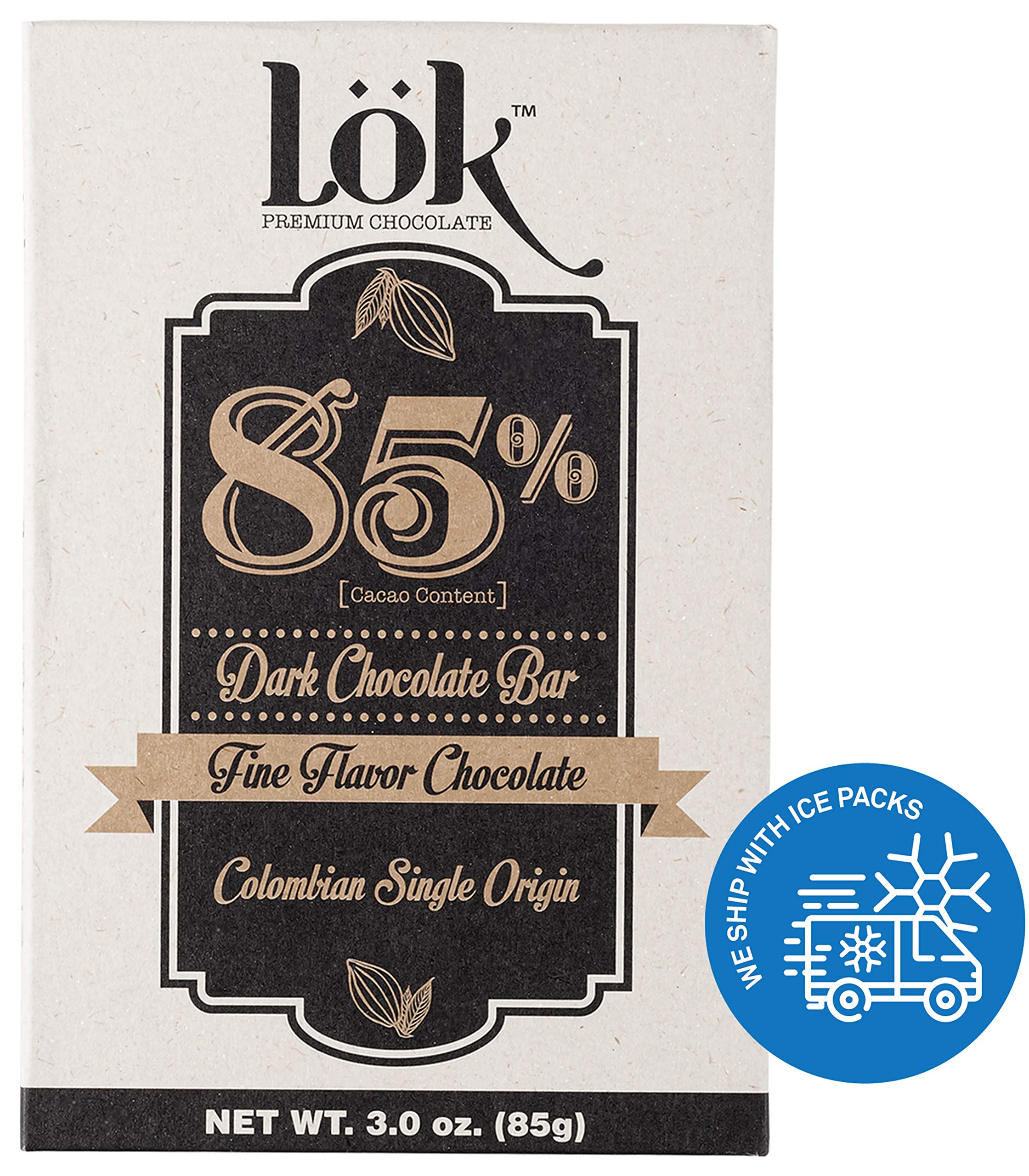 Amazon.com : Lok Dark Chocolate Bar 85% Cacao | Fair Trade