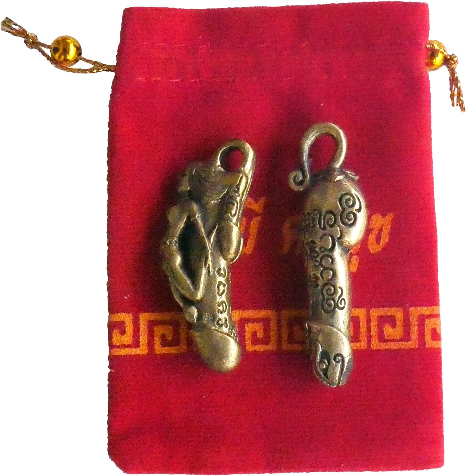2 Pendants Paladkik Jewelry Thai Amulets Brass Love Attraction