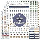 bloom daily planners Household Chores Planner Stickers -Essential Variety Pack for Home Productivity - To-Dos, Errands, Seasonal Tasks - 8 Sheets / 736 Stickers - Illustrated Icons & Quotes for