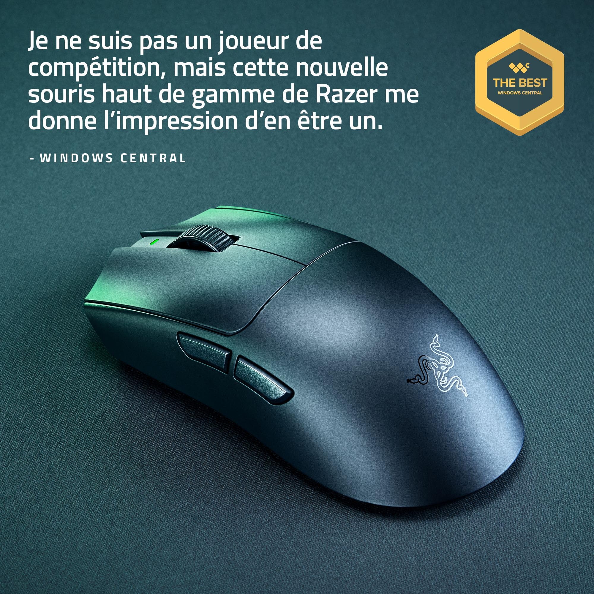 Razer Viper V4 Pro - Souris Gaming Esport sans Fil symétrique - Ultra légère 49 g - HyperSpeed Gen-2 avec fréquence de 8 KHz - Capteur Focus Pro 50K - Molette Optique - PC/Mac | Noir