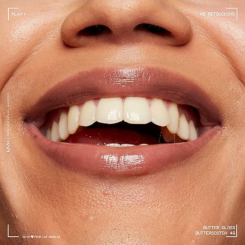 Miniatura 7 de NYX MAQUILLAJE PROFESIONAL Brillo de mantequilla azúcar moreno, brillo de labios no pegajoso - Butterscotch (Neutral Light Brown)