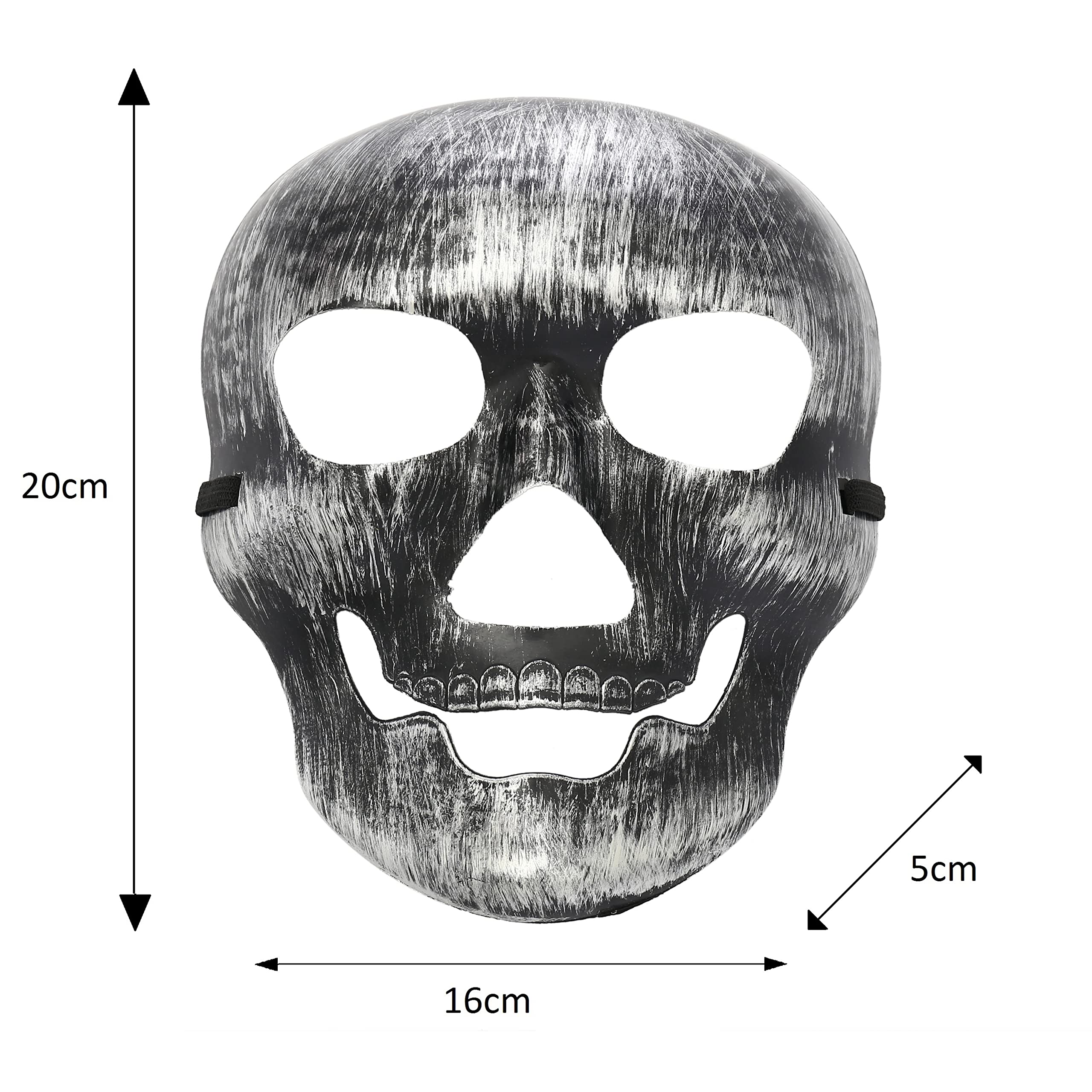 Komonee Halloween Mask Skull Silver Costume Adult Outfit Scary Spooky Horror Party Face Fancy Dress Cosplay For Men Women (HM11) - Image 2