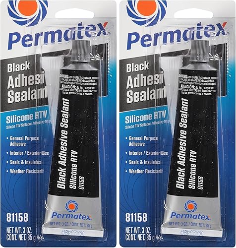 Miniatura 8 de Permatex 81158 sellador adhesivo de silicona negra 3 onzas Tubo 3 oz paquete de de 1