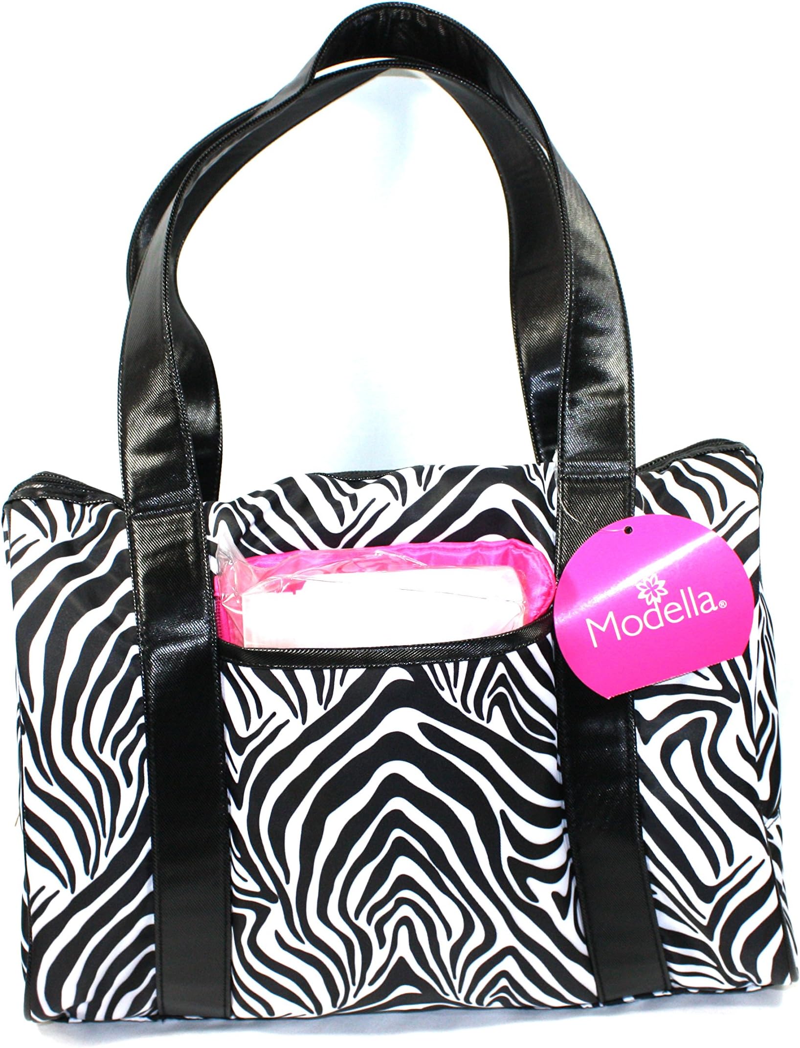 Modella 6 pc Duffle Bag Set | Purse | Pouch | Travel Bottles | Shower Pouf