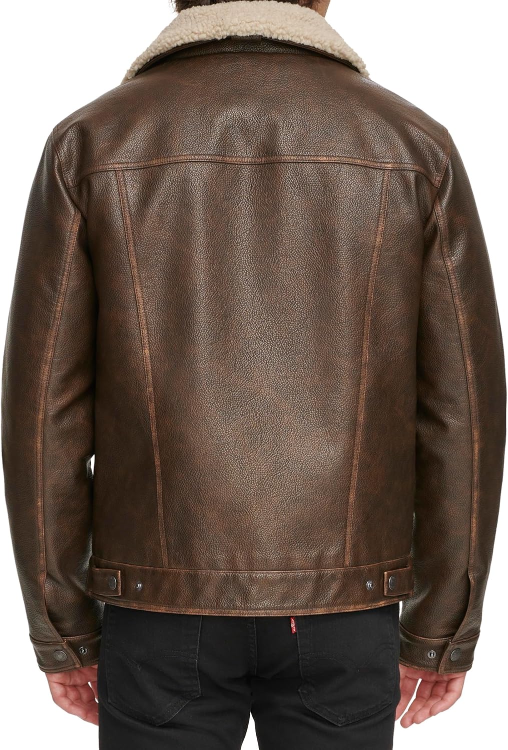 Levi's mens Faux Leather Classic Trucker Jacket - Image 4