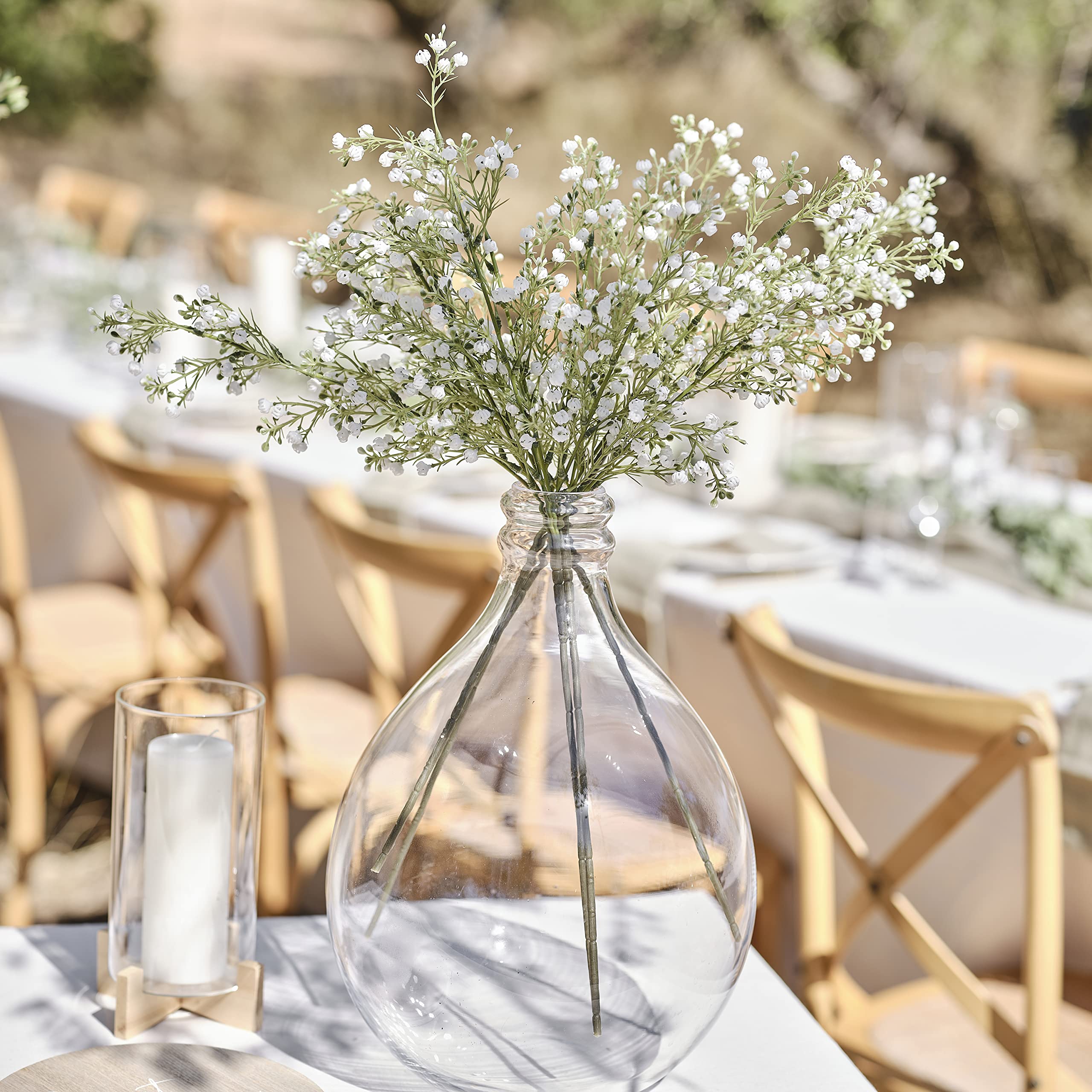 Ginger Ray Wedding Flowers Gypsophilia Artificial Foliage Stems Pack of 5