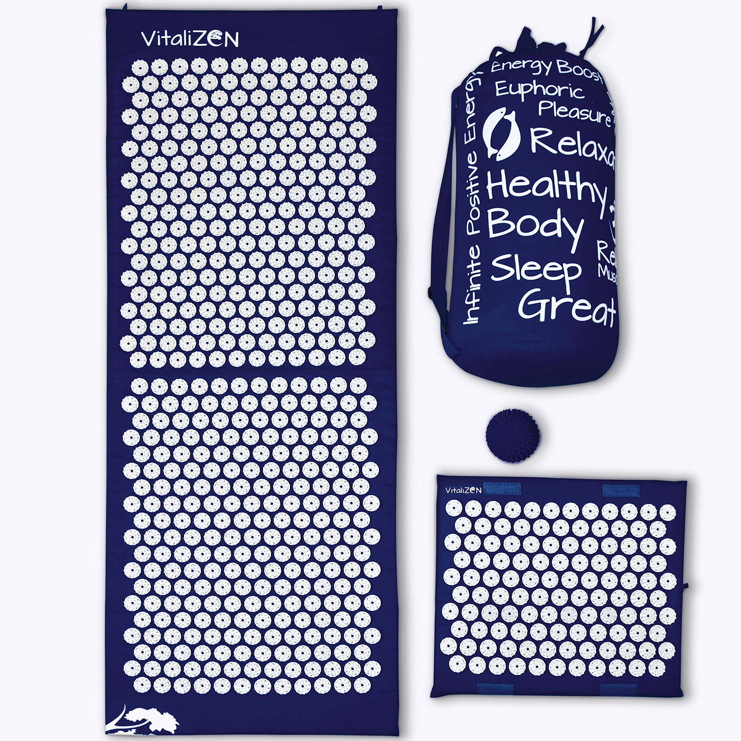 VitaliZEN Premium Extra Long Acupressure Mat. for Pain Relief Support, Sleep Induction (Combat Insomnia) & to Stress Relief