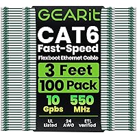 Vista 31 de GEARit Paquete de 100 cables de conexión Cat6 de 1 pie, cable Ethernet Cat 6 sin enganches, flexible y suave, serie premium, color azul