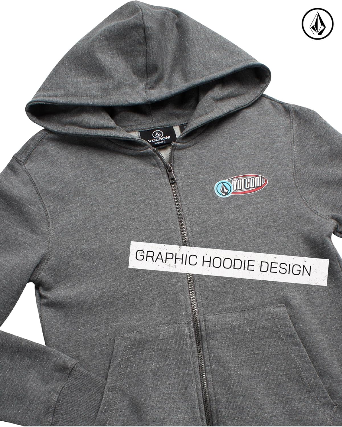 Volcom Boys Hoodie - Fleece Full Zip Up Hoodie Sweatshirt with Back Graphic - Stylish Hooded Sweatshirt for Boys (8-16) - Image 3