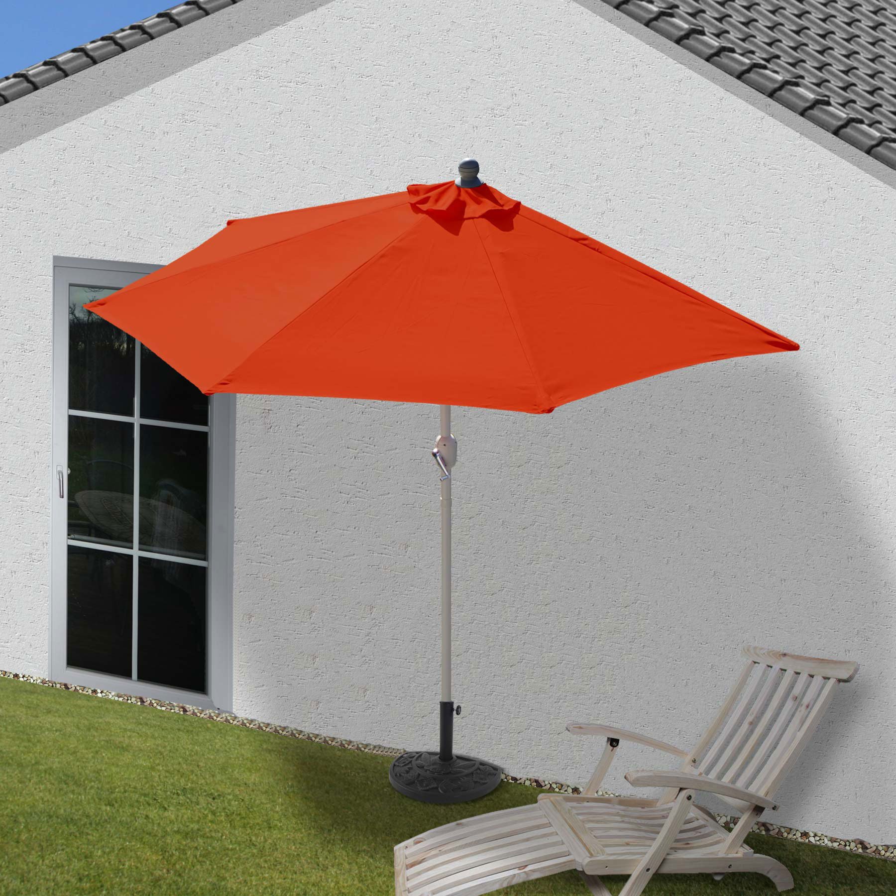 Mendler Aluminiowy półokrągły parasol, UV 50+.