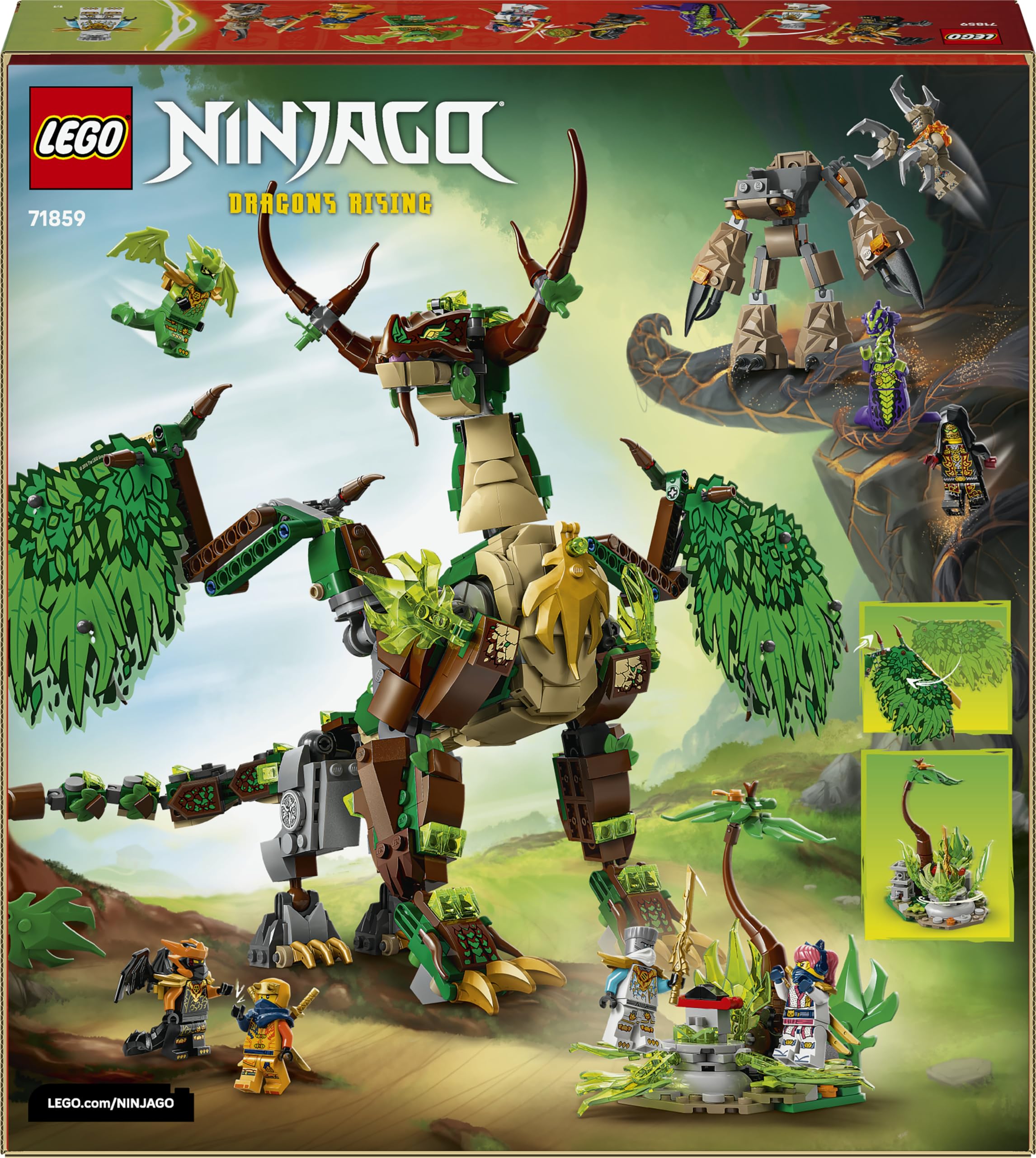 LEGO NINJAGO Der Drache des Lebens - Ninja Spielzeug mit Drachenfigur, Mini Monster Mech, 8 Minifiguren und Schwertern - Kreatives Geschenk für Jungen und Mädchen ab 8 Jahren und Fans - 71859