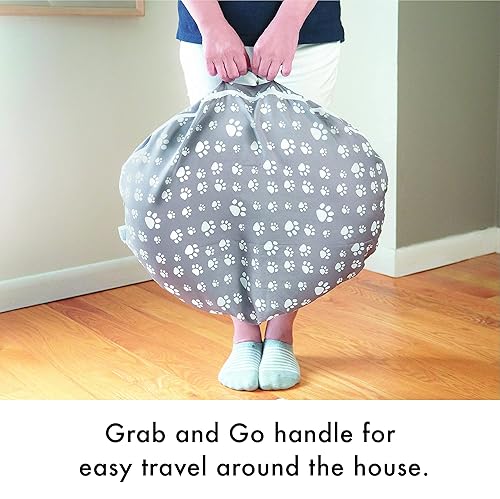 Miniatura 3 de Funda de almohada de lactancia para bebés niñas y niños, tela suave, resistente al agua y lavable a máquina, diseño unisex de huellas grises  Ideal