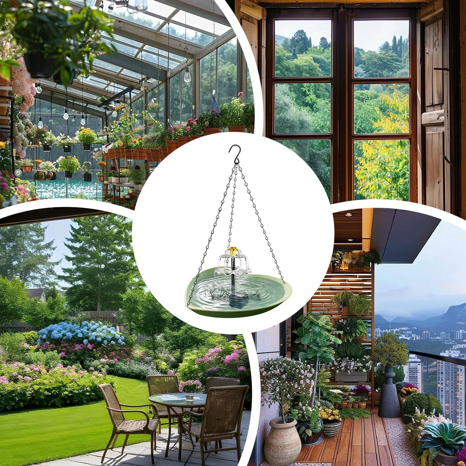 Baignoires pour oiseaux d'extérieur Alimenté par Énergie Solaire, Forme