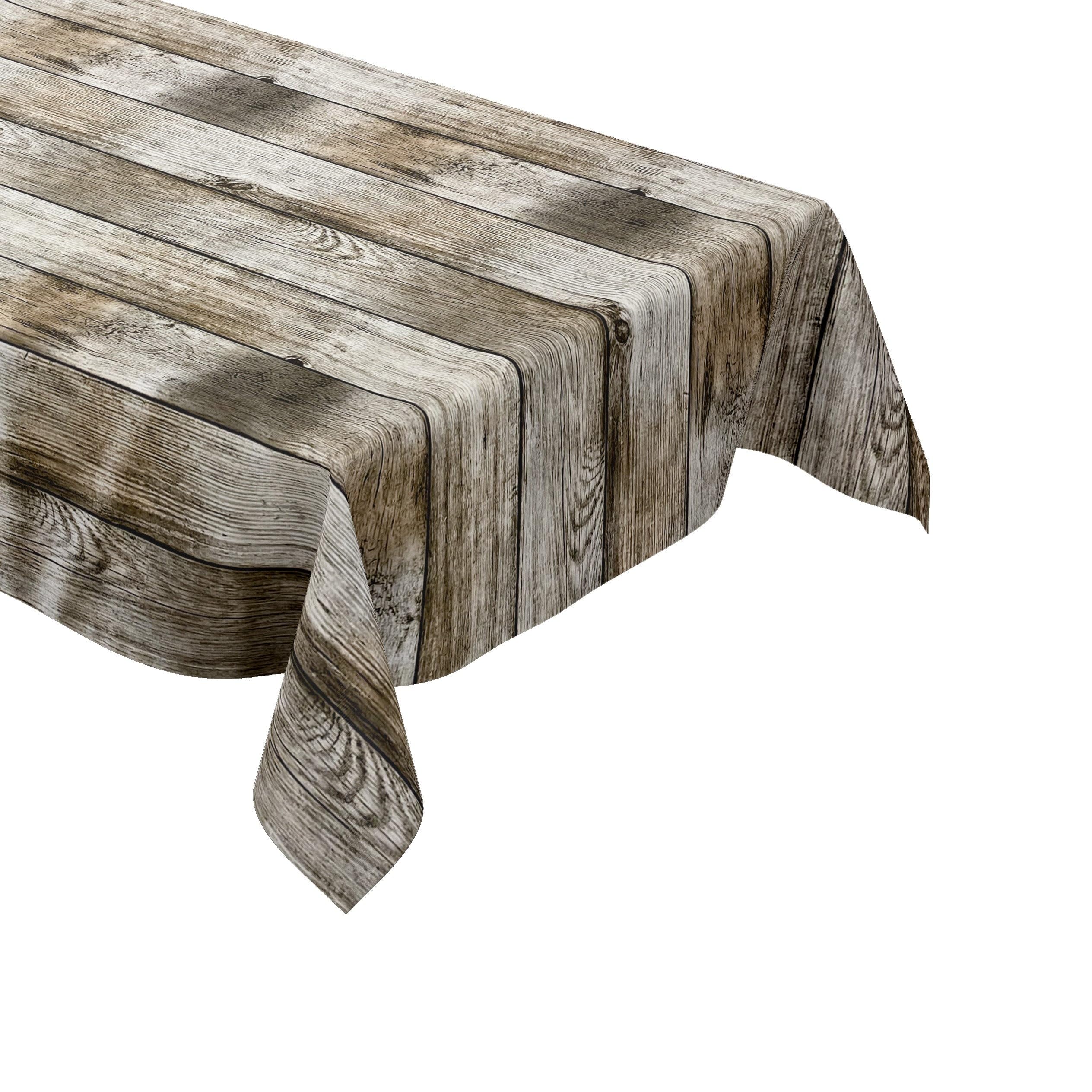 KEVKUS Wachstuch Tischdecke P1000-1 Holz Holzdielen ALM wählbar in eckig, rund und oval - Größe eckig 140x280cm mit Paspelband