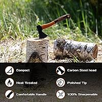 Vista 6 de KSEIBI Hacha de camping negro y naranja paquete de hacha de 14 pulgadas