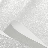 FunStick Papiers Peints Blanc Adhesif Mural Brillant Papier Cartonné Couleur Rouleau Adhesif Decoratif Papier Adhésif pour Meuble Blanc Tiroir Coiffeuse Étagères Pailleté Vinyle Adhesif Meuble 40CM×2M - 8