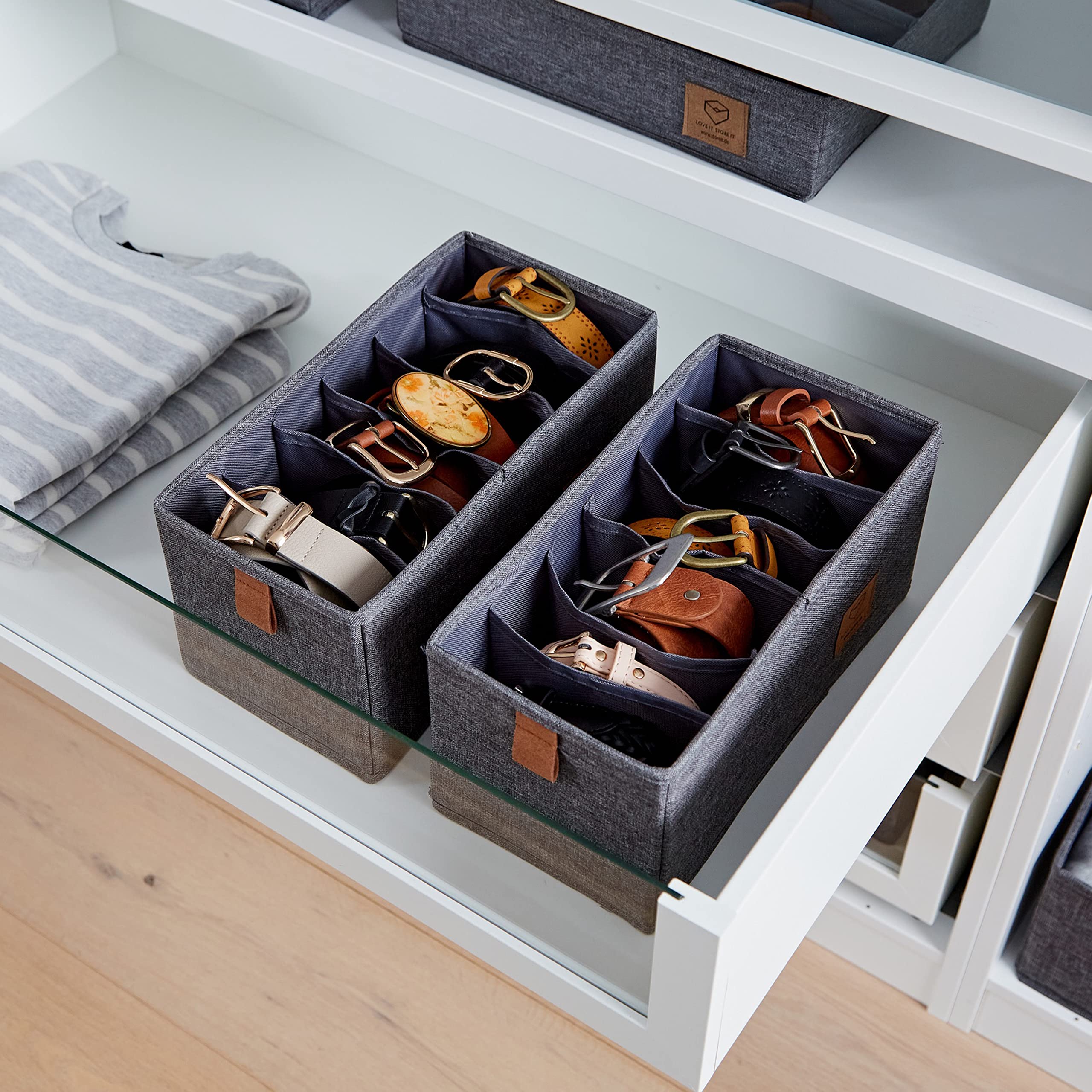Love !T Store !T Premium Organizer do Szuflad, Szary, 2 sztuki