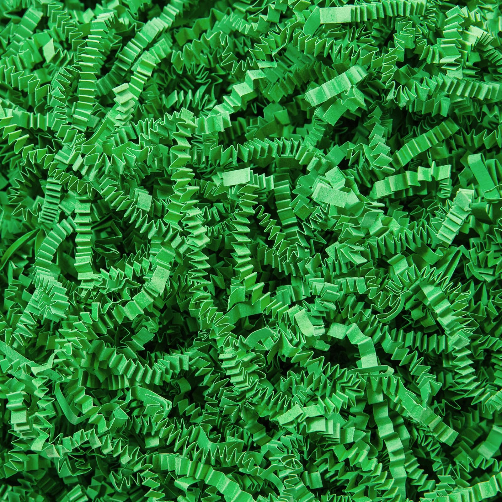 Mefleet 1 LB Crinkle Cut Paper Shred Filler Green Crinkle Shredded Paper for Gift Box - Gift Basket Bag Filler - Grass Cushion Stuffing for Christmas Holiday Packaging Wrapping
