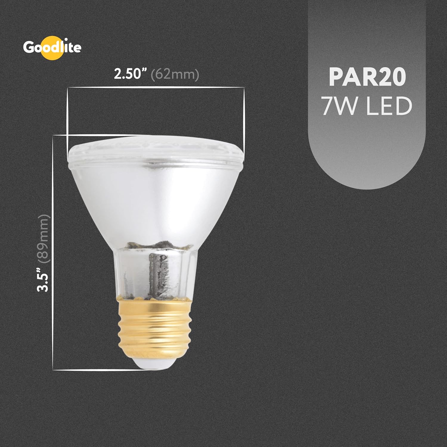 Goodlite G-83328 COB LED Dimmable 3000K 40-Degree Angle 7W 550 lm PAR20 Spot Light Bulb, Warm White