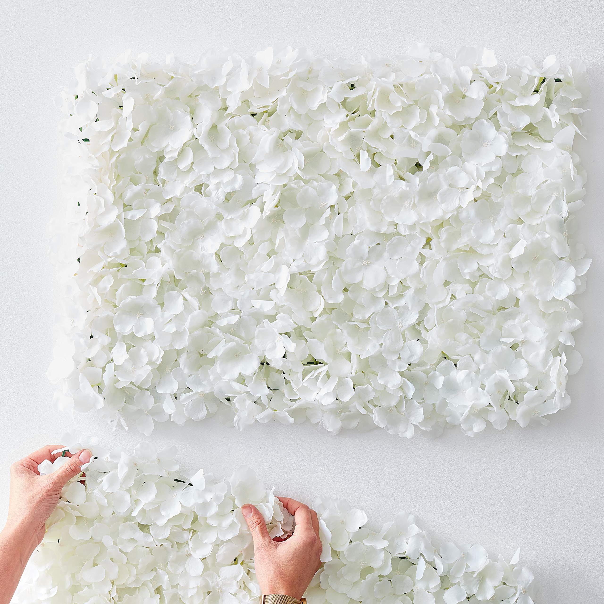 Ginger Ray White Flower Wall Decoration Tiles Party Wedding Backdrop Decoration - Gold Wedding