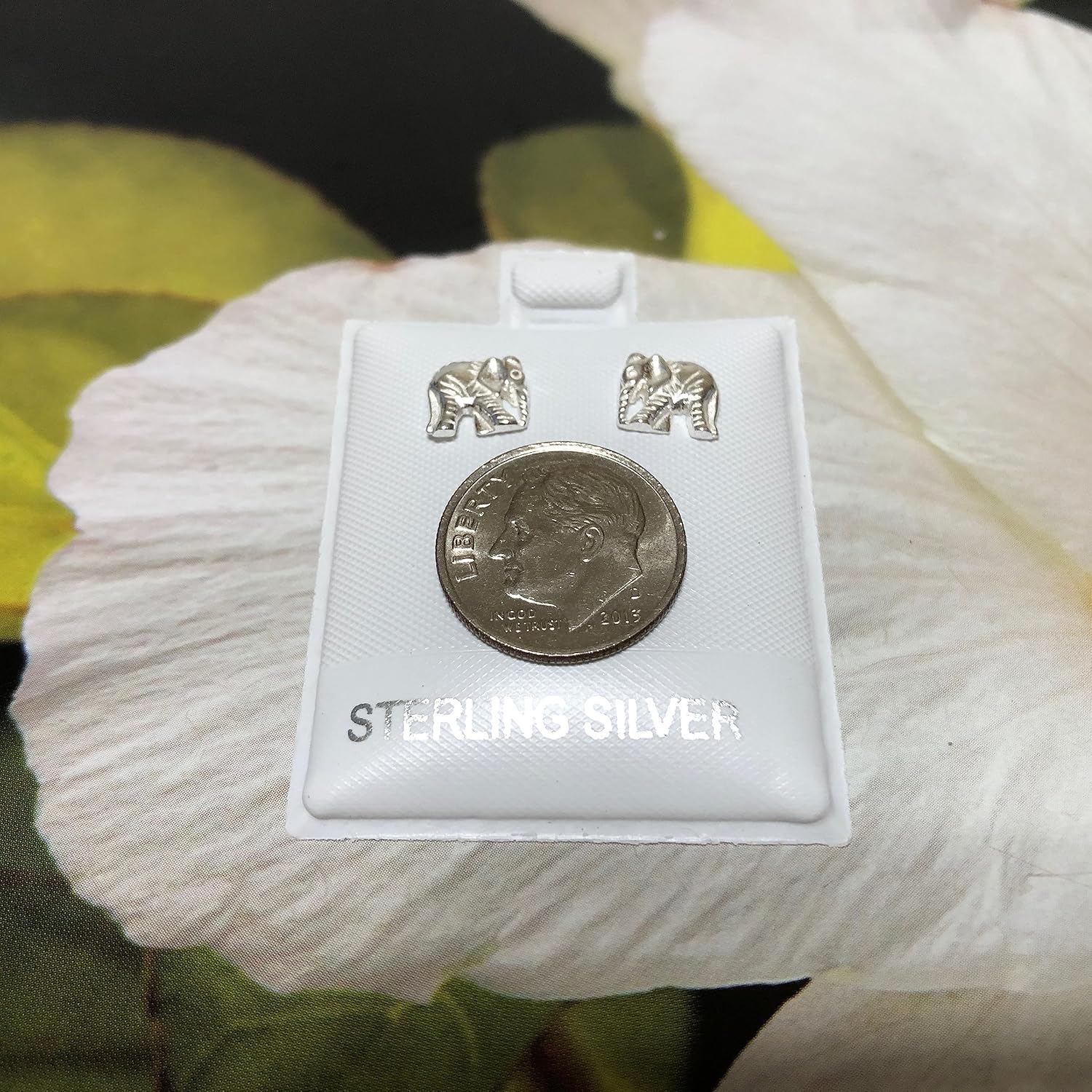 Unique Small Hawaiian Elephant Earring, Sterling Silver Elephant Stud Earring, E8115 Birthday Mom Wife Girl Mother Gift, Animal Jewelry